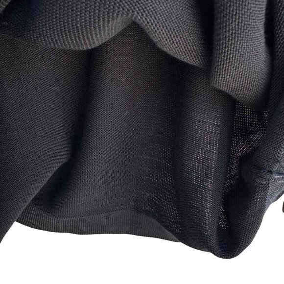 Womens Black Long-Sleeve Knit Crewneck Long Sleeve Minimalist Shirt Blouse Top - Picture 4 of 7